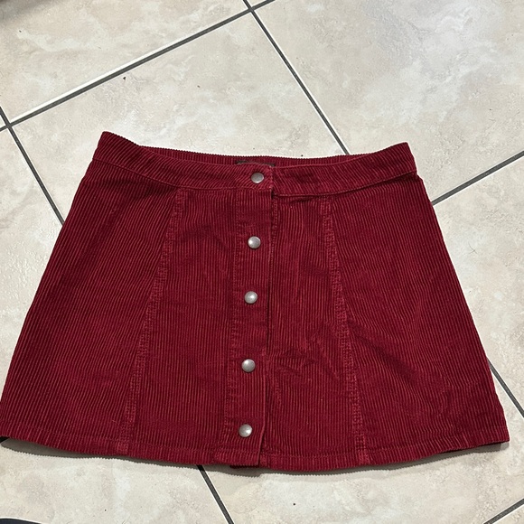 Forever 21 Burgundy Corduroy Mini Skirt - Picture 1 of 5